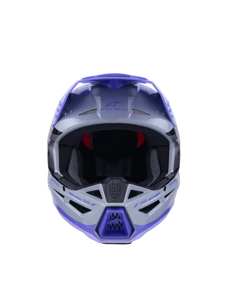Motokrosová přilba ALPINESTARS SM3 / SM-3 / S-M3 / 8302726-9277 JETTSON barva šedá/fialová/černá