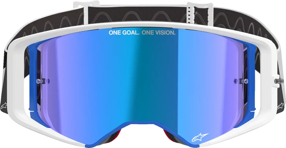 Motokrosové / enduro brýle ALPINESTARS GOGGLE SUPERTECH CORP 5100325-7302 barva modrá/oranžová, modré zrcadlové plexi 
