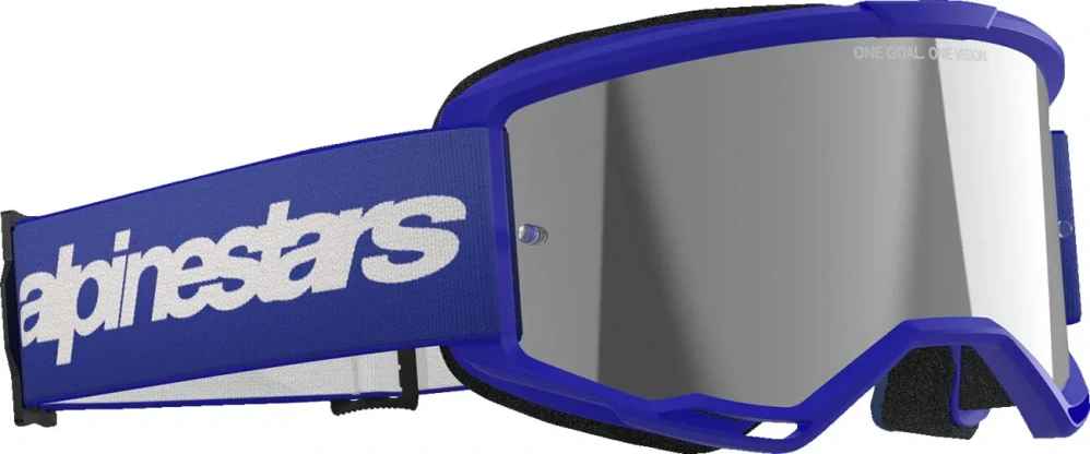 Motokrosové / enduro brýle ALPINESTARS VISION 3 WORDMARK MODRÉ 5103225-7266 se zrcadlovým objektivem 