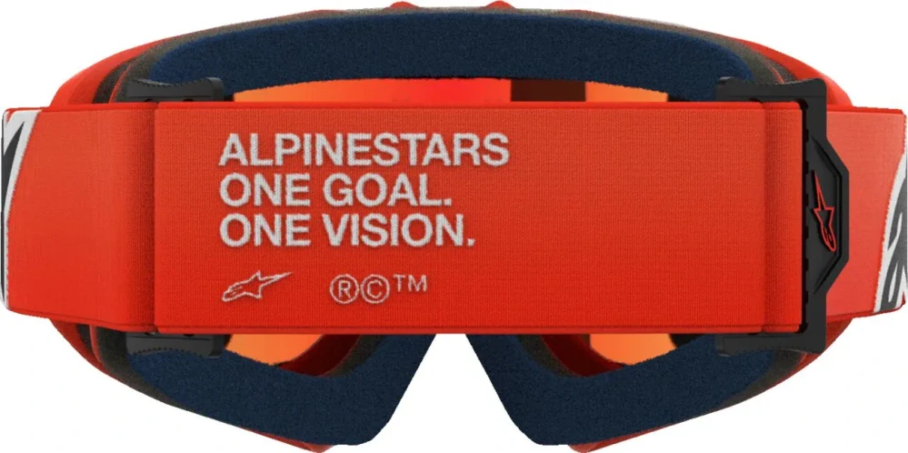 Dětské motokrosové / enduro / MTB brýle ALPINESTARS VISION CORP barva oranžová, červená zrcadlová čočka 