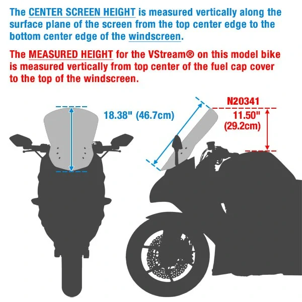 Plexi motocyklu NATIONAL CYCLE verze střední N20341 pro YAMAHA MT-07 rok 2021-2023 barva světle šedá, výška plexi 46,7 cm