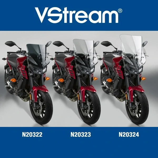 Plexi motocyklu NATIONAL CYCLE verze krátká pro YAMAHA FZ-09 rok 2017-2020 barva tmavě šedá, výška plexi 38,7 cm
