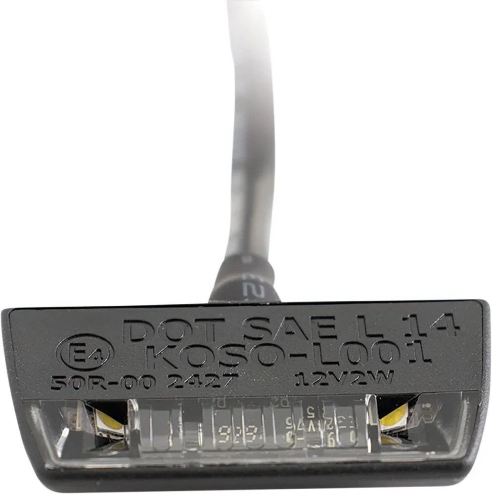 Led osvětlení SPZ motocyklu KOSO BLADE LED LICENSE PLATE LIGHT HD008000 barva černá, rozměry délka 16,5 mm x šířka 43,8 mm x výška 11 mm