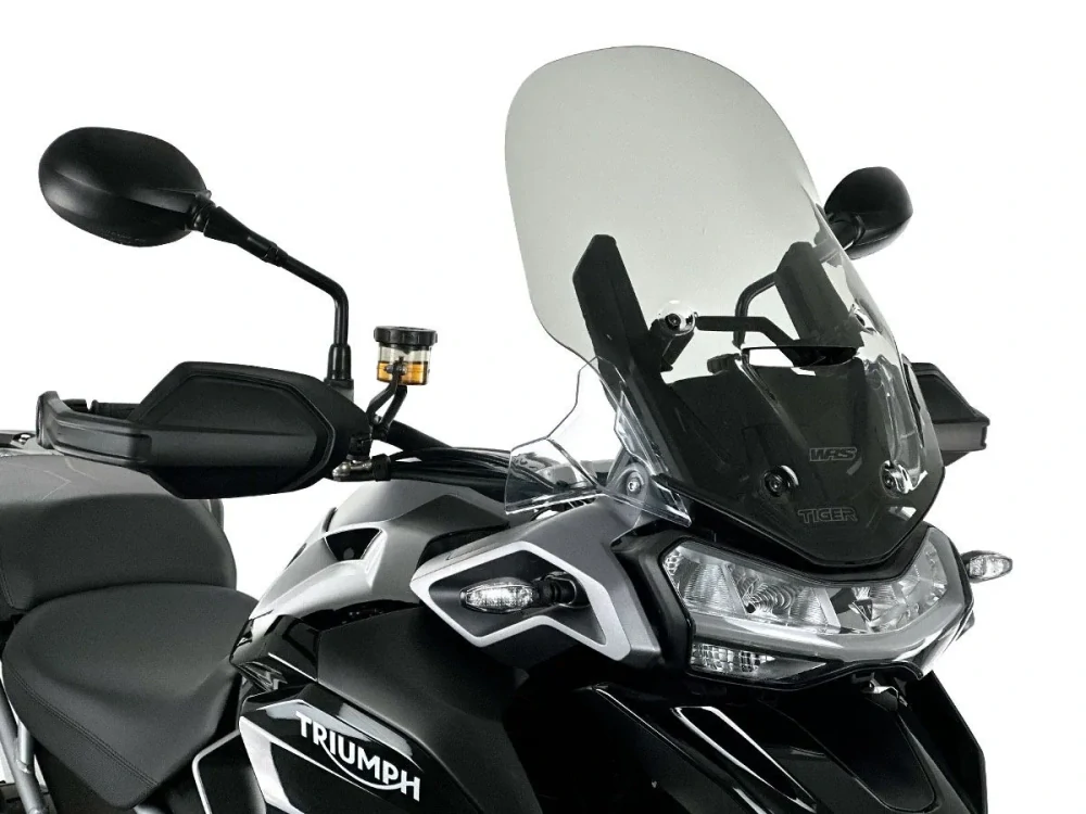 Plexi motocyklu WRS verze TOURING pro motocykly TRIUMPH TIGER 1200 GT / PRO / EXPLORER / RALLY rok 2022-2026 výška plexi 50,5 cm barva kouřová
