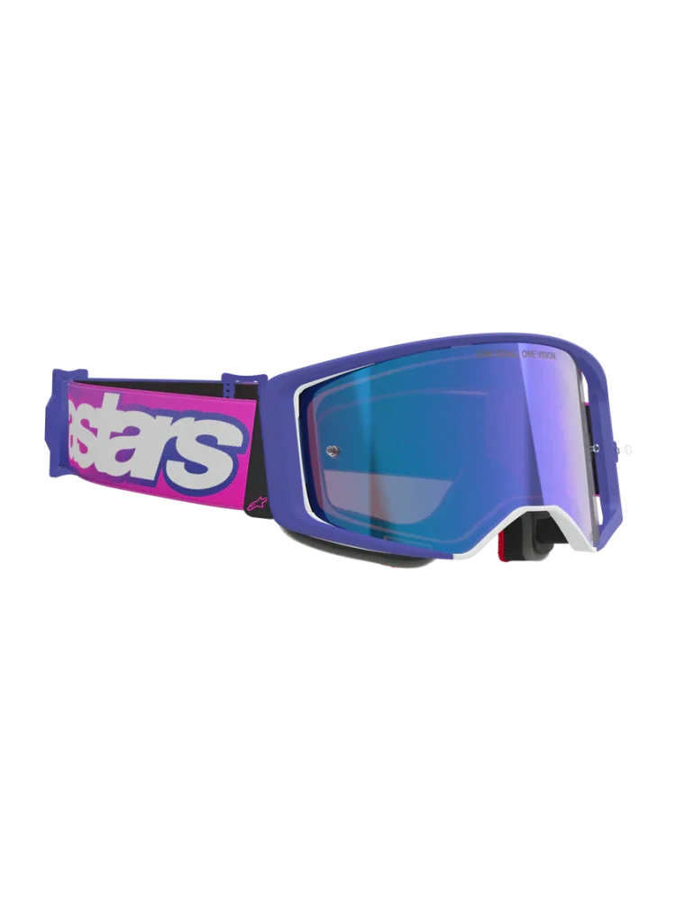 Motokrosové / enduro brýle ALPINESTARS GOGGLE SUPERTECH VISTA  TOMAC LIMITED EDITION RECORDS COLLECTION 5100226-3152 barva růžová/fialová, modré zrcadlové plexi 