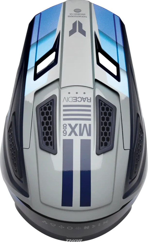 Motokrosová přilba / MX helma THOR FLEET DEFY barva modrá/šedá