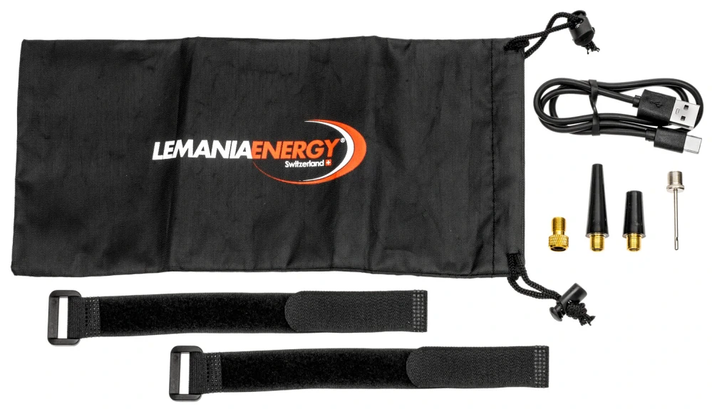 Kompaktní akumulátorový kompresor AIR-BAT 7 LEMANIA ENERGY maximální tlak nahuštění 10,3 bar (150 PSI)