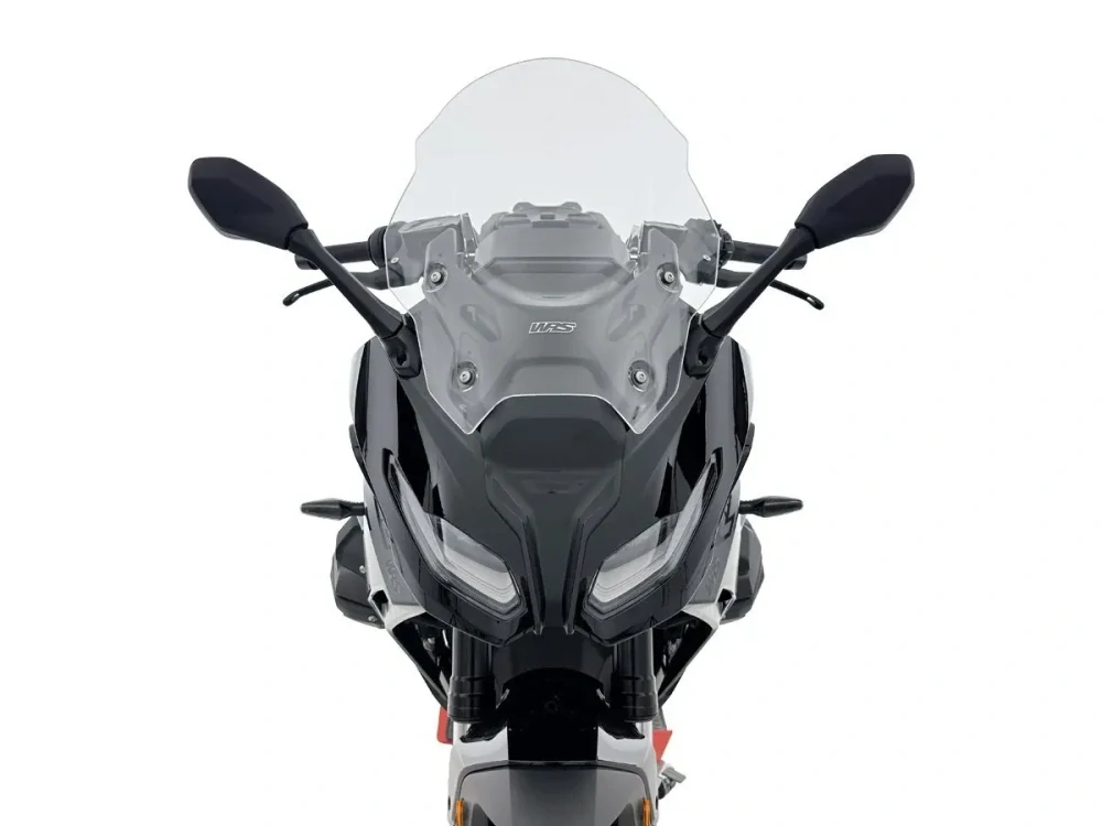 Plexi motocyklu WRS VERZE TOURING pro motocykl BMW R 1300 RS 2025-2026 barva čirá, výška plexi 46,5 cm / o 12 cm vyšší než originální plexi