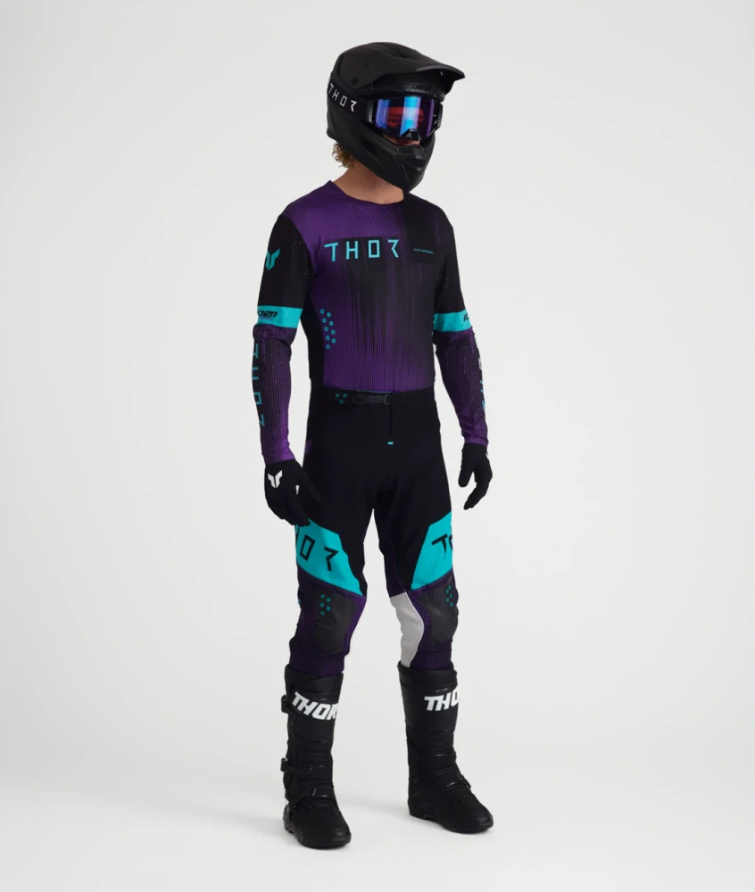 Lehký a pružný motokrosový - enduro dres THOR SPORTMODE VANISH barva černá/fialová