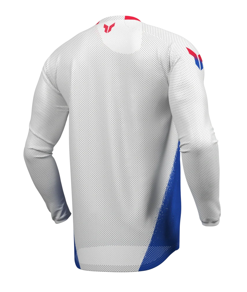 Ventilační motokrosový / enduro dres THOR LAUNCHMODE VENTED AIR DARKSIDE barva bílá/červená/modrá