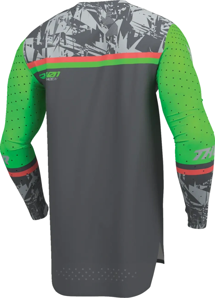 Dětský motokrosový dres THOR SPORTMODE PUNKD barva šedá/zelená