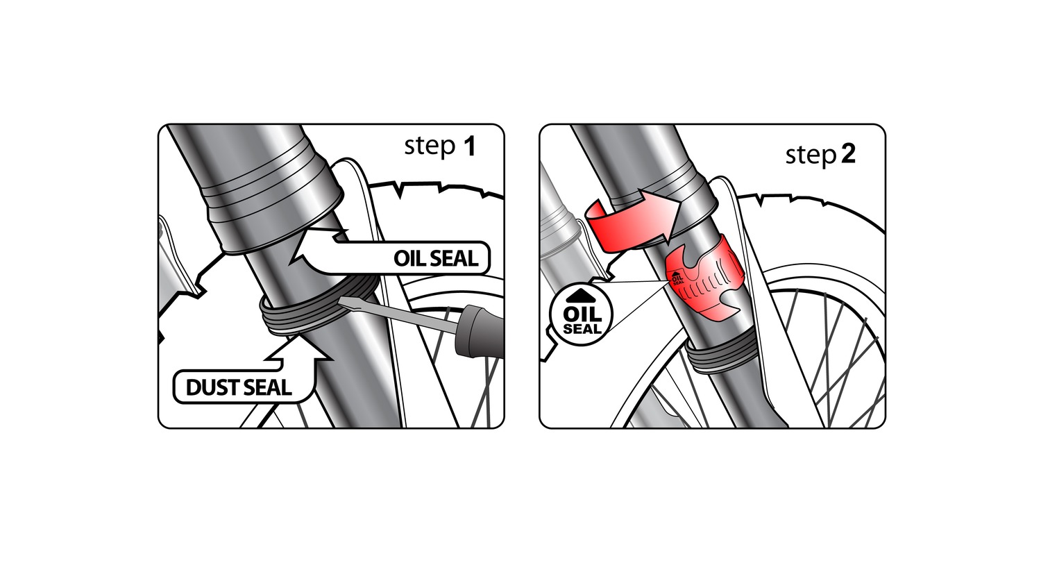 Přípravek k pročištění znečištěného gufera přední vidlice Risk Racing Seal Doctor (vel. L 45 - 55 mm)