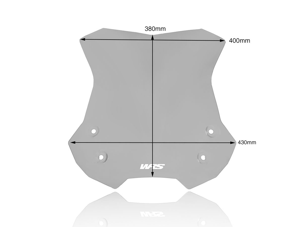 Plexi motocyklu WRS pro SUZUKI V-STROM 650 2017-2020, verze TOURING, výška 38 cm, barva kouřová