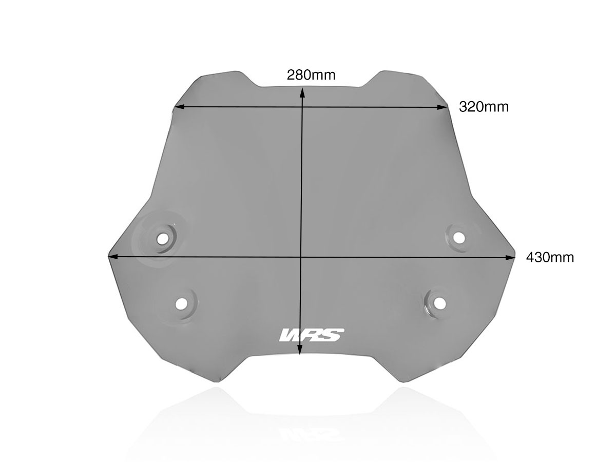 Plexi motocyklu WRS pro SUZUKI V-STROM 650 2017-2020, verze SPORT, výška 28 cm, barva kouřová
