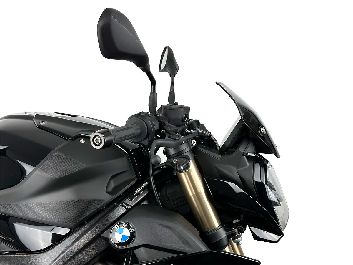 Plexi motocyklu WRS SPORT pro BMW S 1000 R rok 2022-2023, výška 25 cm, šíře 28cm, barva tmavě kouřová