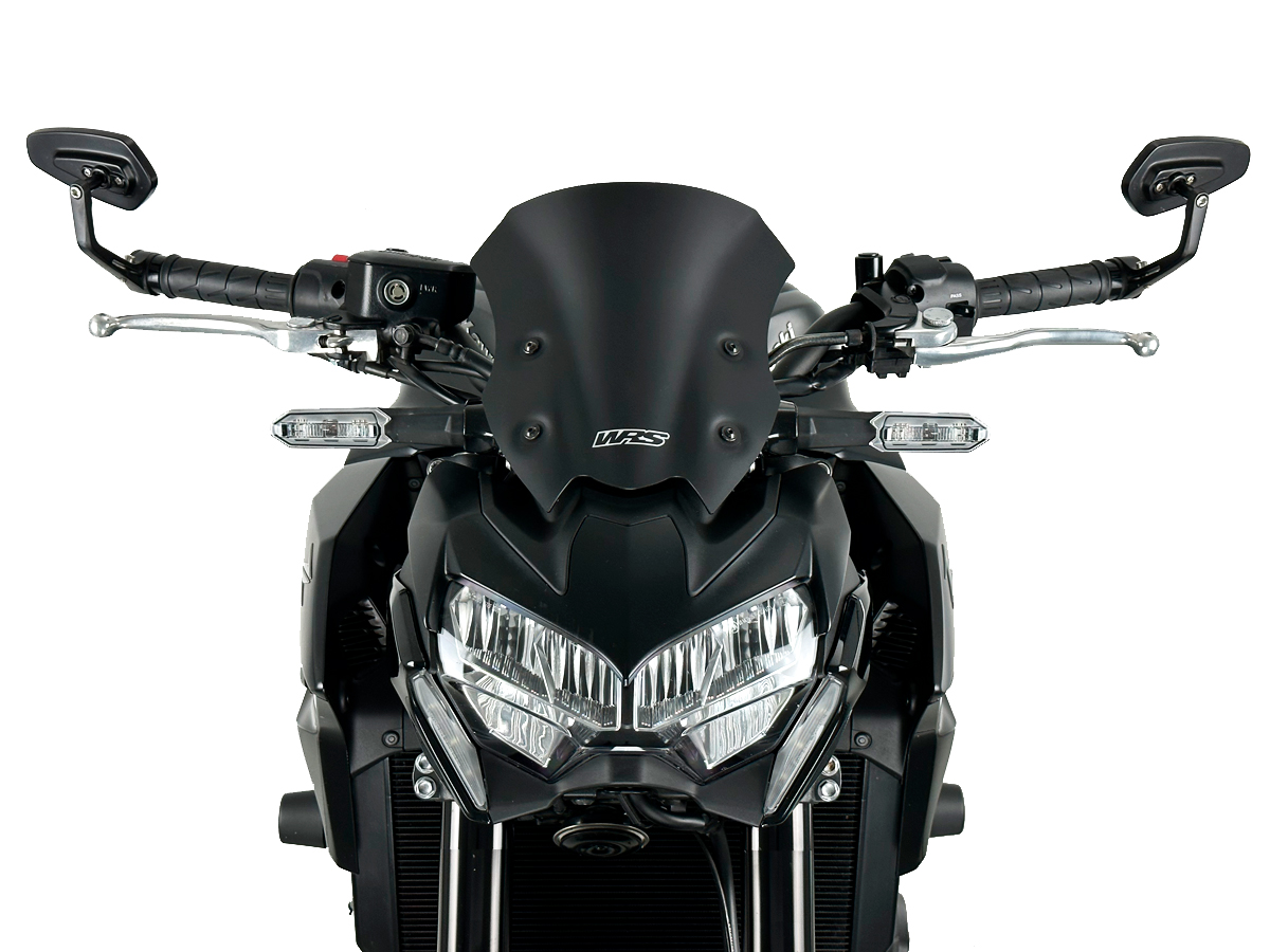 Plexi motocyklu WRS verze SPORT pro motocykly KAWASAKI Z 900 ABS rok 2020-2024, výška 23,5 cm, šíře 28 cm, barva matná černá