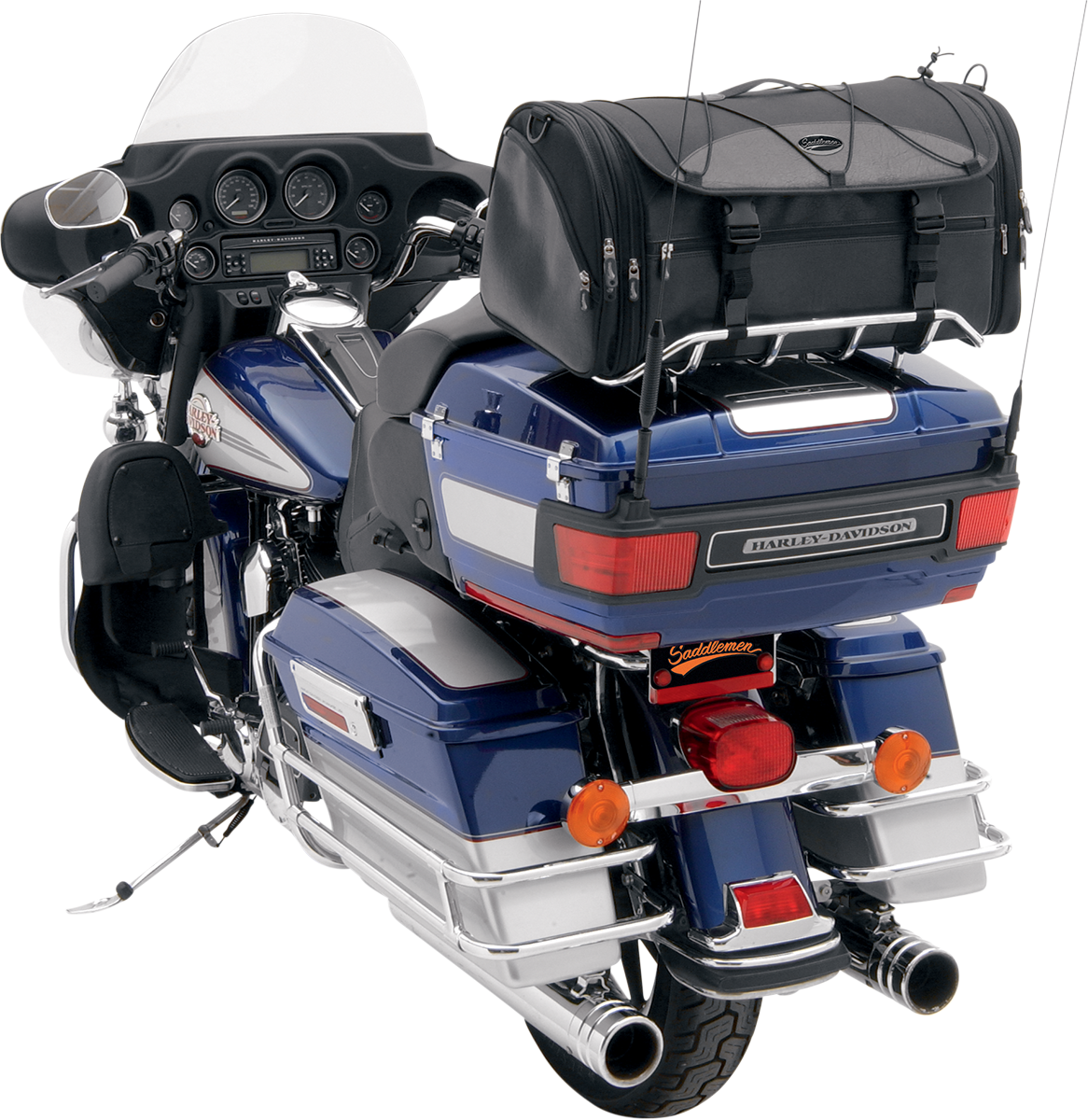 Zadní textilní brašna na motocykl SADDLEMEN TR3300DE Deluxe Rack Bag, objem 54,1 litrů, barva černá 