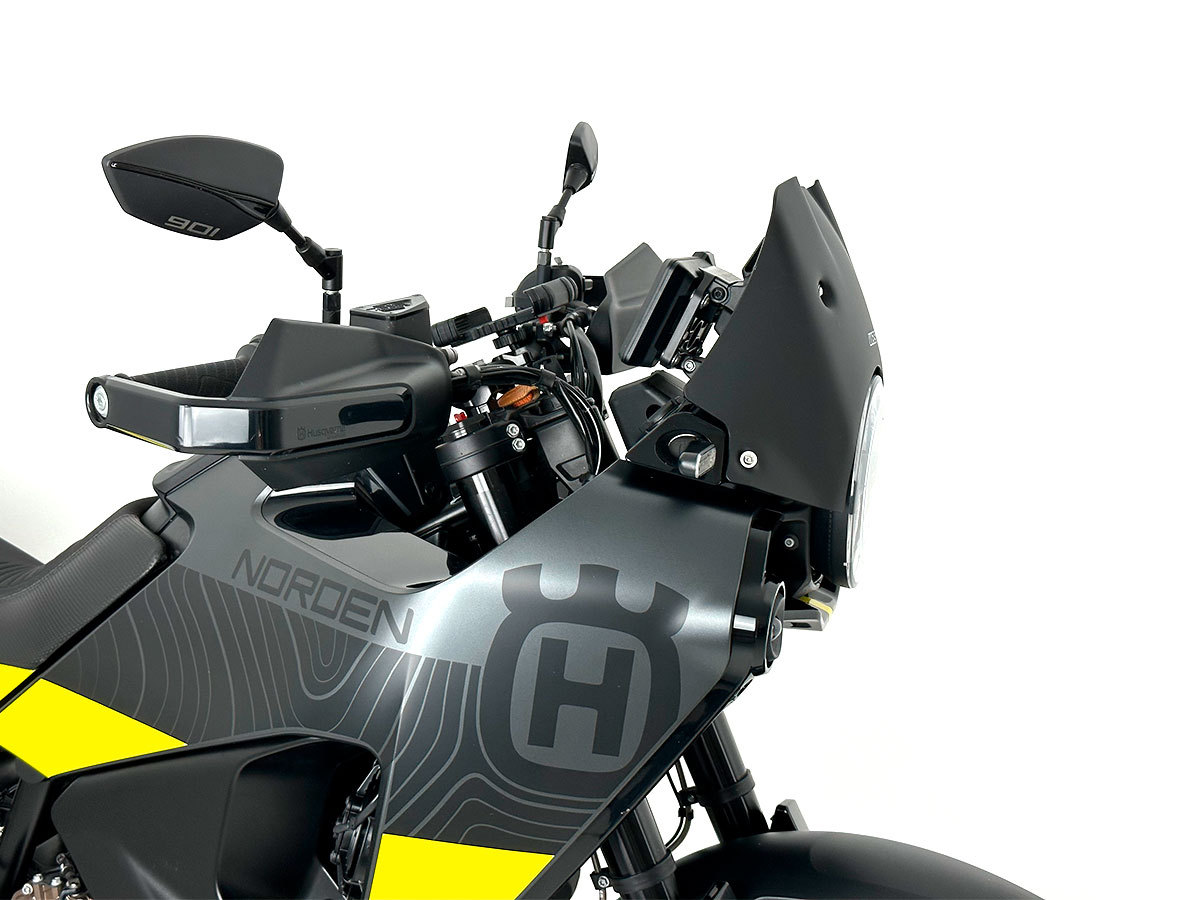 Plexi motocyklu WRS verze ENDURO pro HUSQVARNA NORDEN 901 ABS rok 2022-2023 barva černá, výška plexi 18,5 cm 