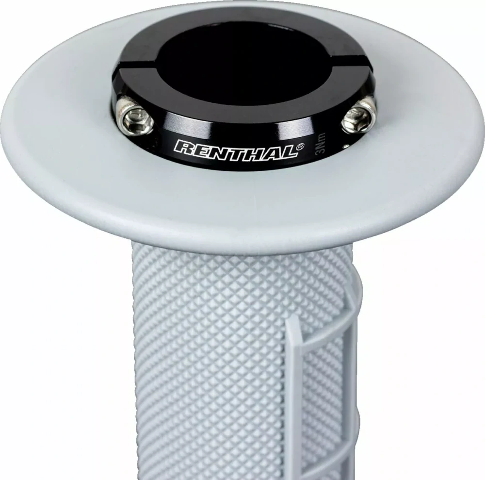 a Motokrosové rukojeti - gripy s lock-on RENTHAL GRIP G232 LOCK-ON F DIAMOND SOFT G232 barva černá/šedá, pár 