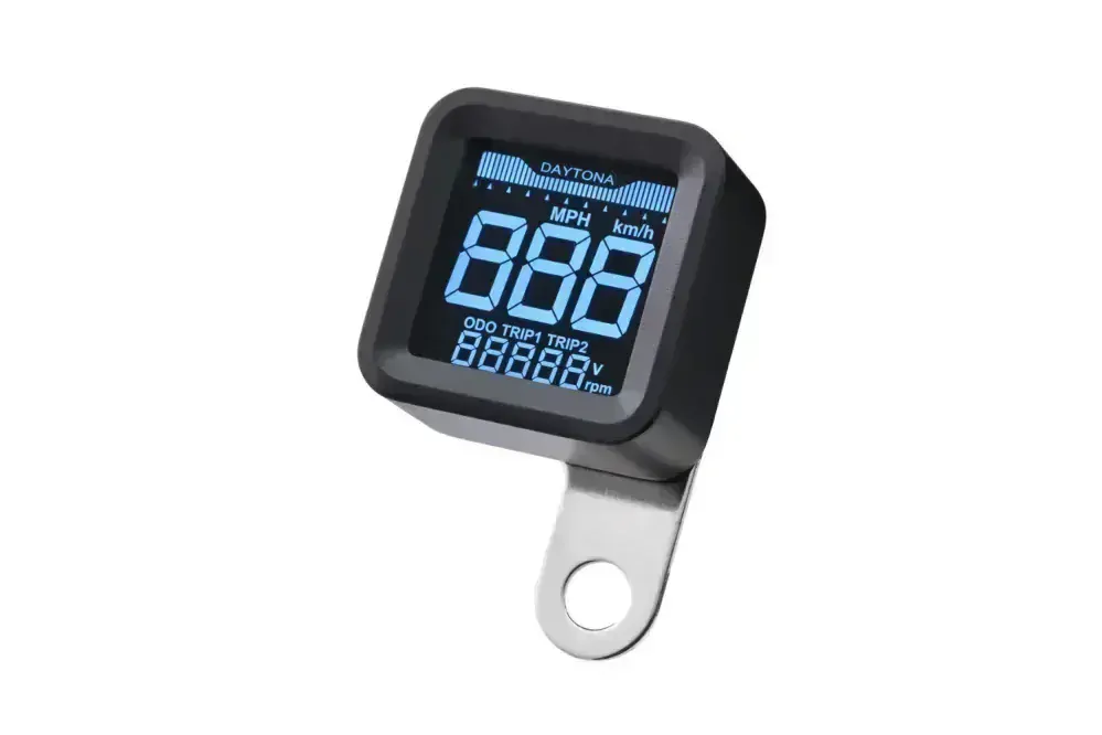 Vodotěsný digitální LCD tachometr / otáčkoměr DAYTONA DIGITAL SPEED & RPM METER, rozměr 50x50x25 mm