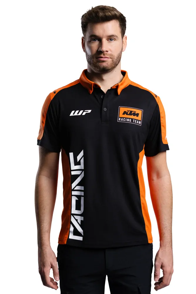 Pánské triko s krátkým rukávem KTM TEAM POLO černá/oranžová