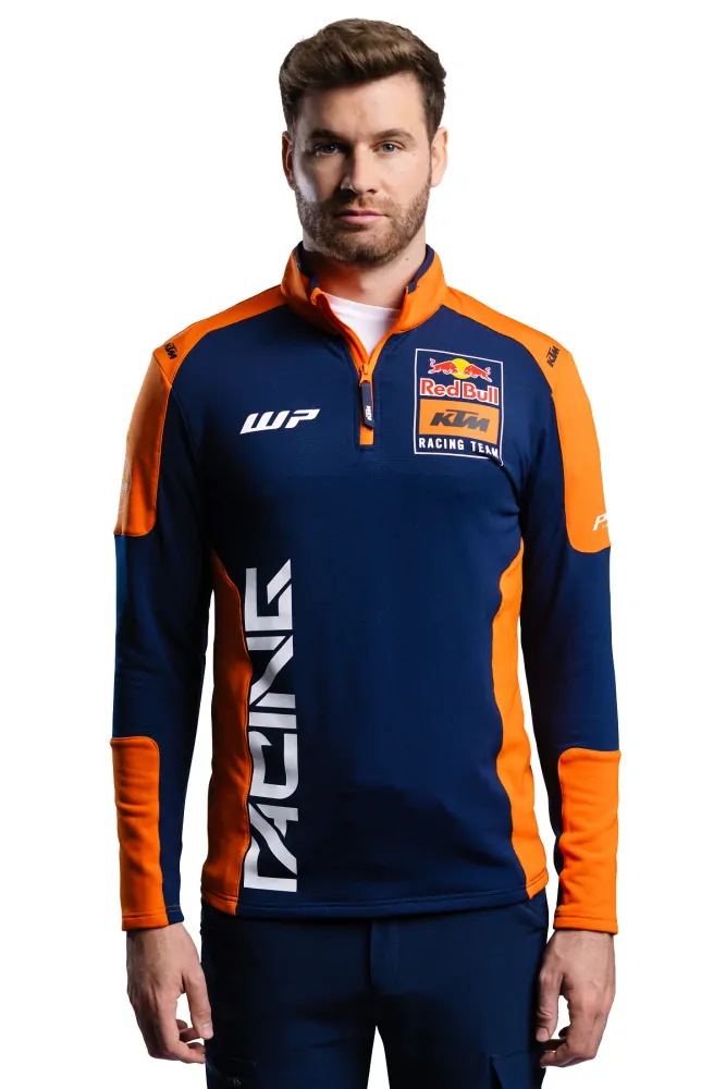 Mikina z funkčního materiálu se stojáčkem KTM REPLICA TEAM HALFZIP SWEATER  modrá/oranžová