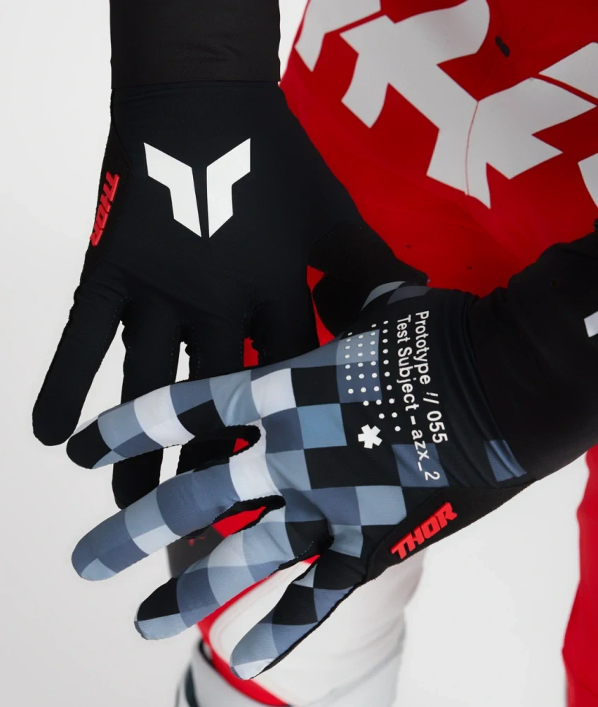 Motokrosové / MTB rukavice s jednovrstvou dlaní THOR SPORTMODE RIOT barva černá/šedá/bílá, pár