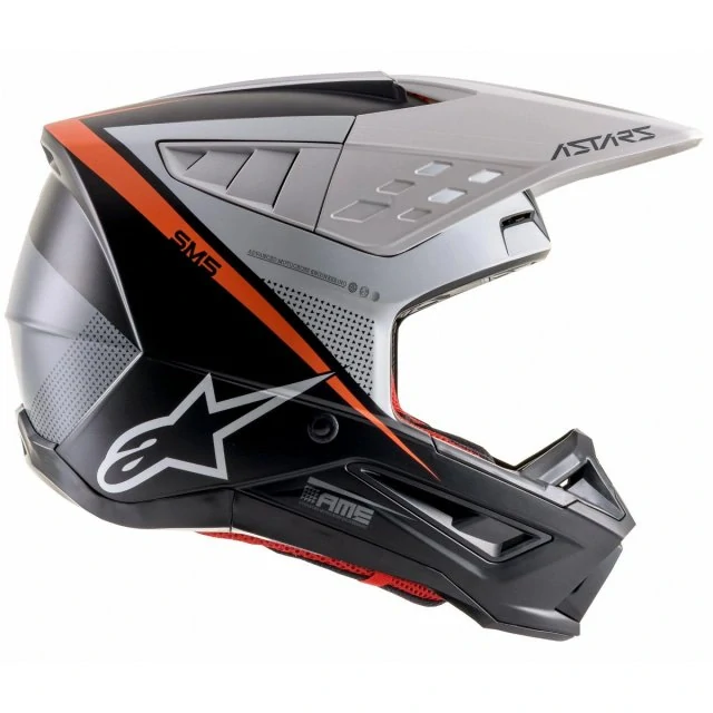 a Motokrosová přilba / MX helma ALPINESTARS SM5 ( SM-5 , S-M5 ) RAYON barva černá/bílá/oranžová fluo/matná, velikost XL / 61-62 cm 
