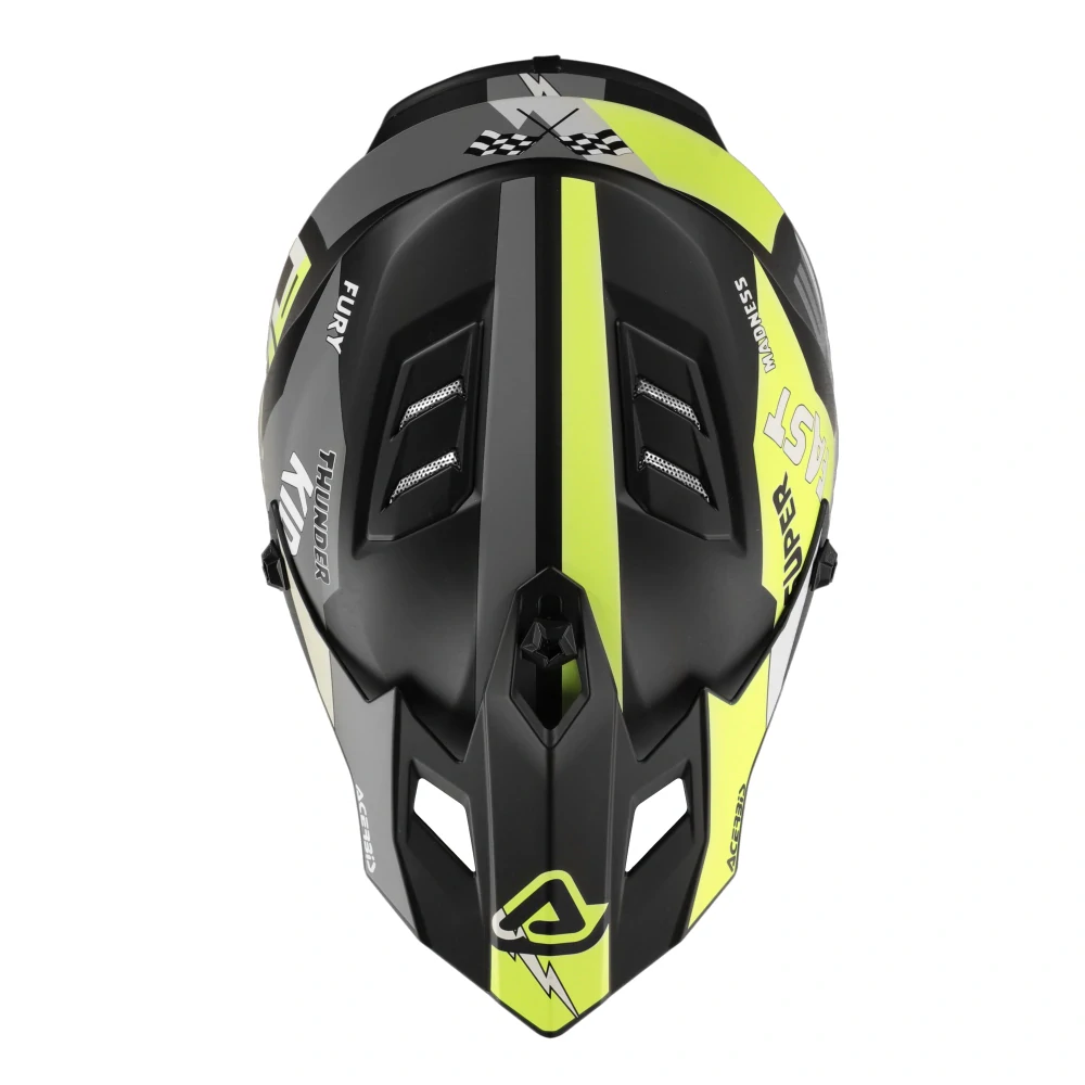 A Dětská motokrosová přilba / MX helma ACERBIS PROFILE JUNIOR barva černá/fluo žlutá matná velikost S pro obvod hlavy 47-48cm 