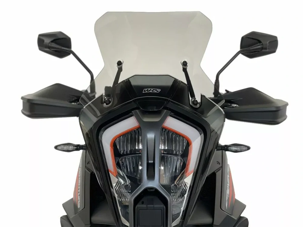 Motocyklové plexi / čelní plexi motocyklu  WRS VERZE TOURING KT009F pro KTM 1290 SUPER ADVENTURE / S rok 2021-2024 barva kouřová, výška plexi 30 cm 