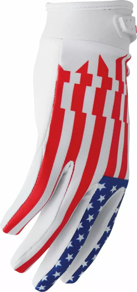 Motokrosové / enduro / mtb rukavice THOR LAUNCHMODE PATRIOT barva bílá/červená/modrá