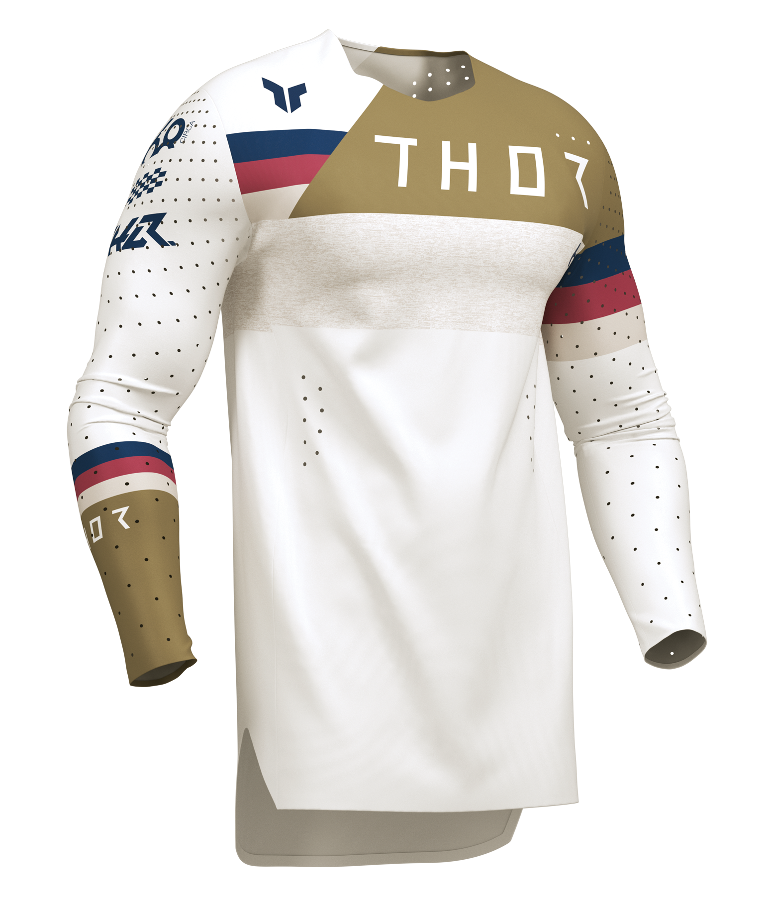 Lehké a pružné motokrosové oblečení - komplet dresu a kalhot THOR SPORTMODE LEAGUE barva bílá copper