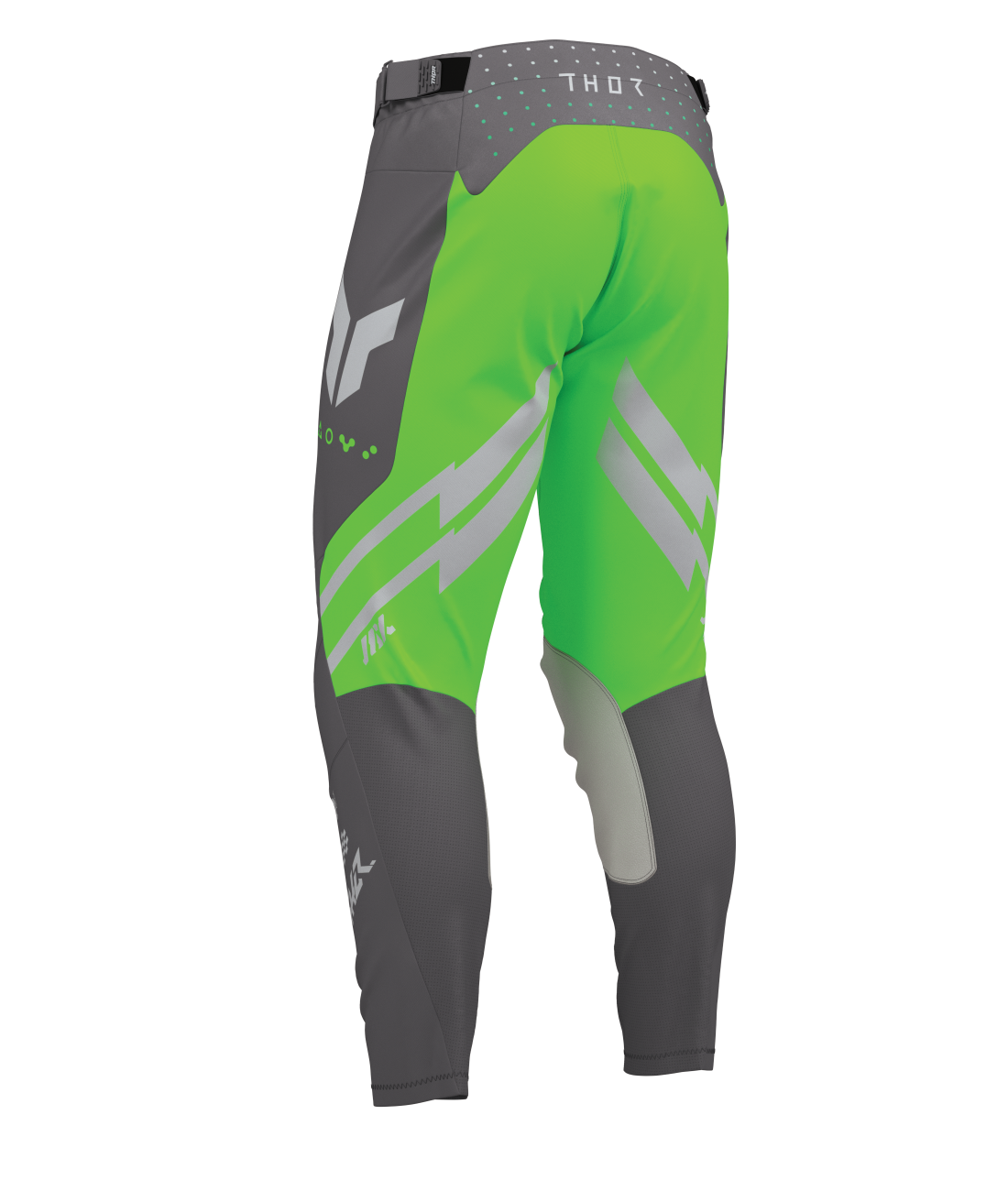 a Motokrosový / enduro komplet kalhot a dresu THOR LAUNCHMODE FUTURA barva šedá/zelená velikost 32+M