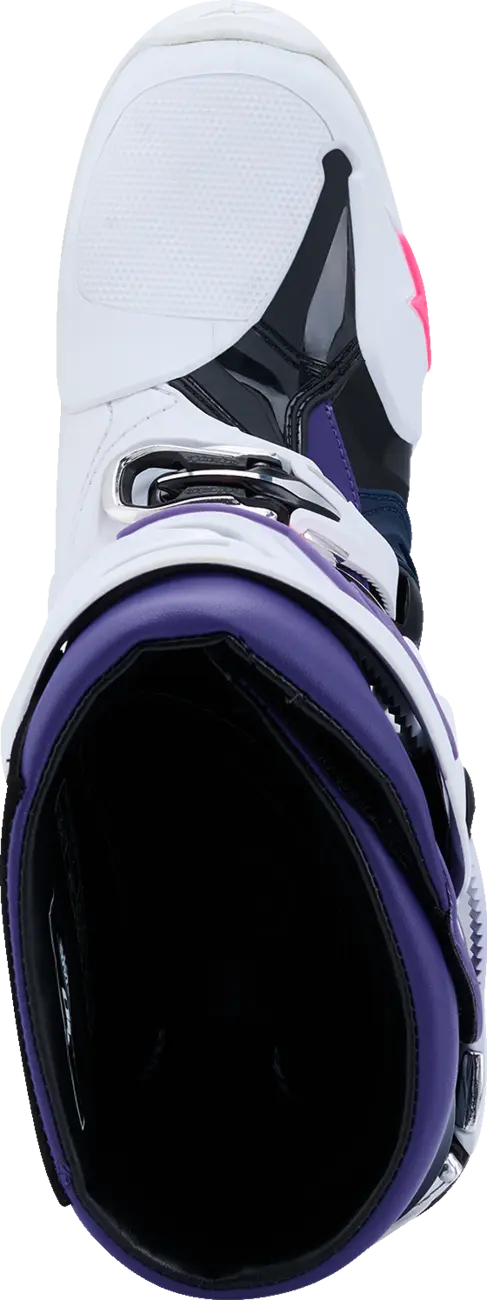 Motokrosové boty s vnitřní botičkou ALPINESTARS TECH 10 barva bílá/fialová/růžová 26