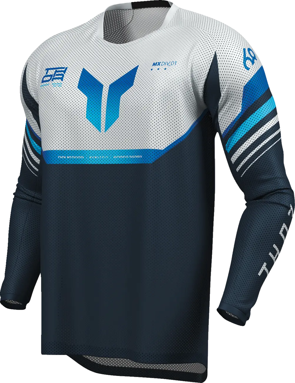 Ventilační motokrosový / enduro dres THOR LAUNCHMODE VENTED AIR RAPTOR barva midnigt/šedá 