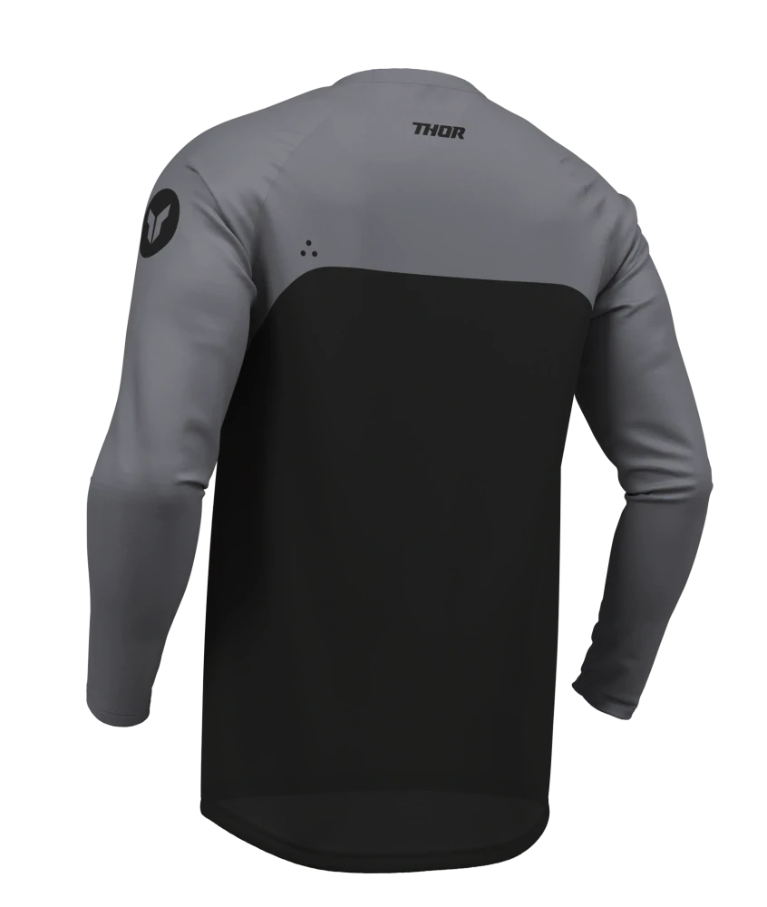 A Motokrosové - enduro kalhoty a dres / motokrosový - enduro komplet  THOR RIDEMODE MENACE barva černá/šedá velikost 38+2XL