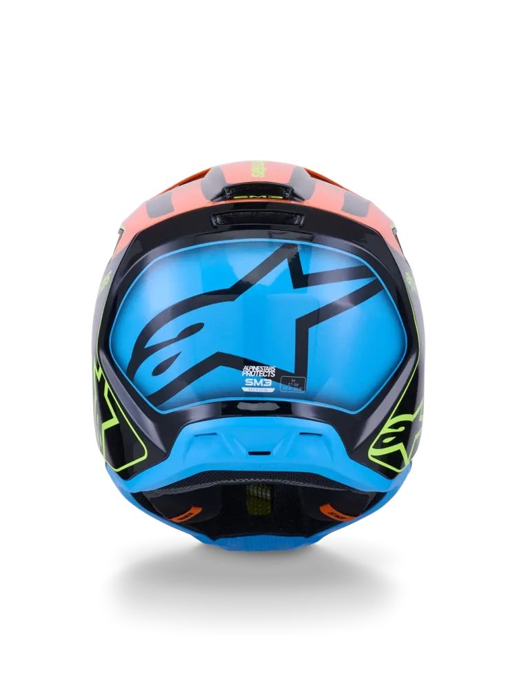 a Motokrosová přilba ALPINESTARS SM3 / SM-3 / S-M3 / 8300526-1455 FRAY černá/oranžová/žlutá velikost L