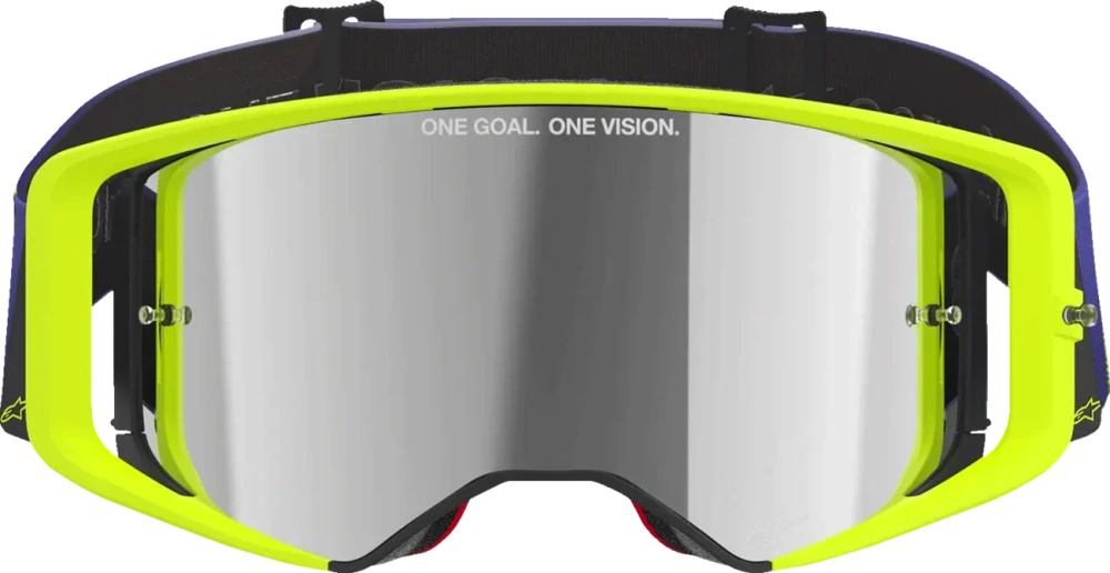 Motokrosové / enduro brýle ALPINESTARS GOGGLE SUPERTECH CORP 5100326-3156 barva fialová/žlutá fluo, stříbrné zrcadlové plexi 