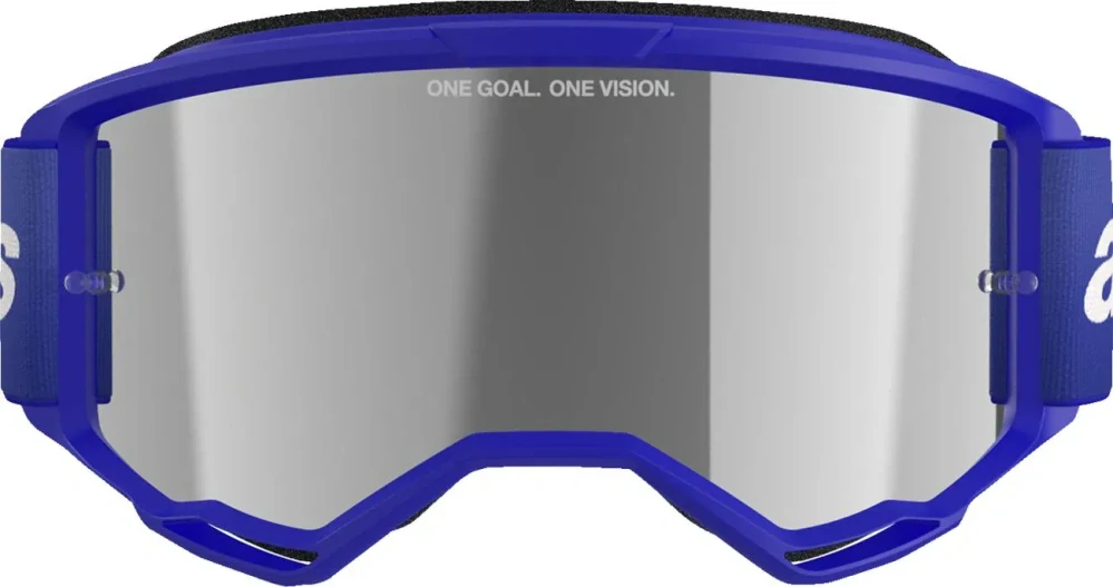 Motokrosové / enduro brýle ALPINESTARS VISION 3 WORDMARK MODRÉ 5103225-7266 se zrcadlovým objektivem 