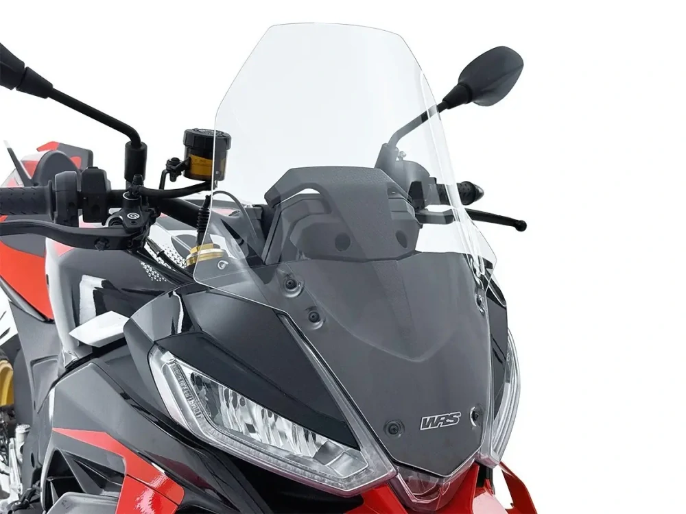 Plexi motocyklu WRS verze TOURING pro motocykly APRILIA TUONO V4 1100 RR ABS rok 2025 výška  o 10 cm vyšší než originál , barva čirá  