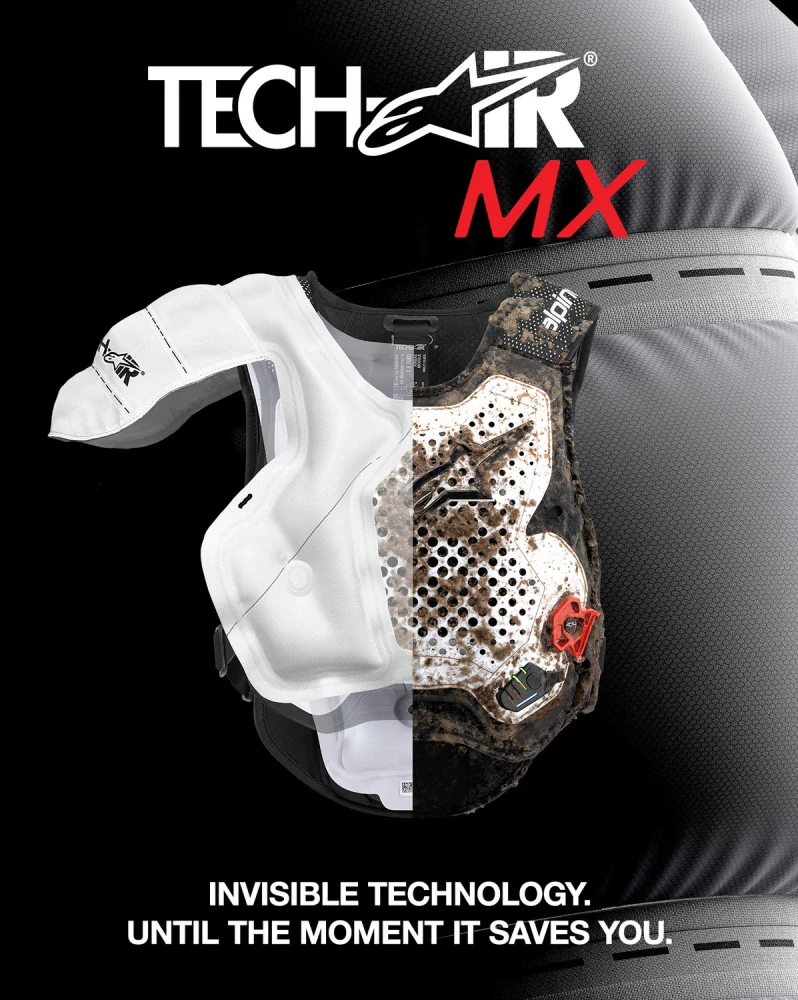 Motokrosový airbag chránící záda, krk, hruď a břicho - airbagová vesta ALPINESTARS TECH-AIR®MX PLASMA system, barva bílá/černá/červená