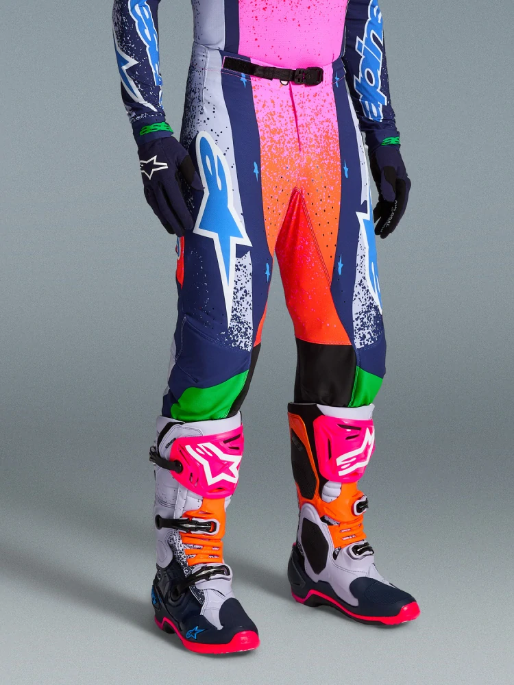 Limitovaná edice-motokrosové kalhoty ALPINESTARS SUPERTECH TOMAC LIMITED EDITION RECORDS COLLECTION (šedá/multicolor) 2026