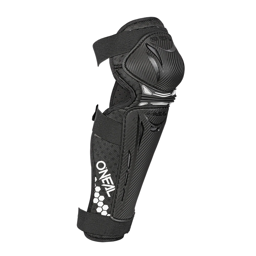 a Motokrosové kolenní chrániče ONEAL TRAIL FR CARBON LOOK KNEE GUARD barva černá/bílá, velikost M 