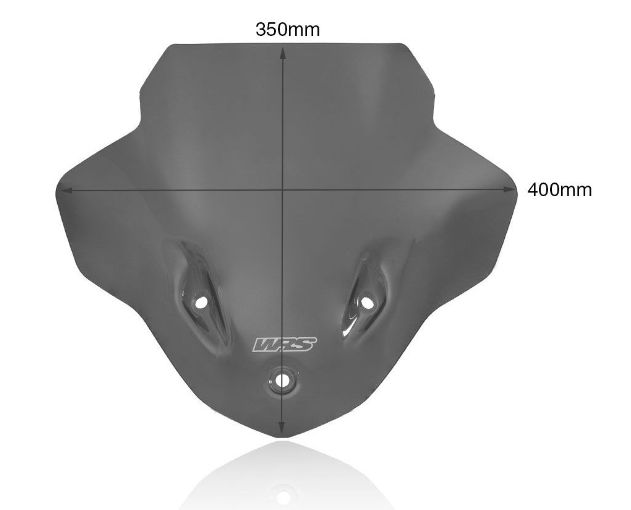 Plexi motocyklu WRS pro BMW S 1000 R 2014-2020 verze touring, barva tmavý kouř, výška 35 cm 