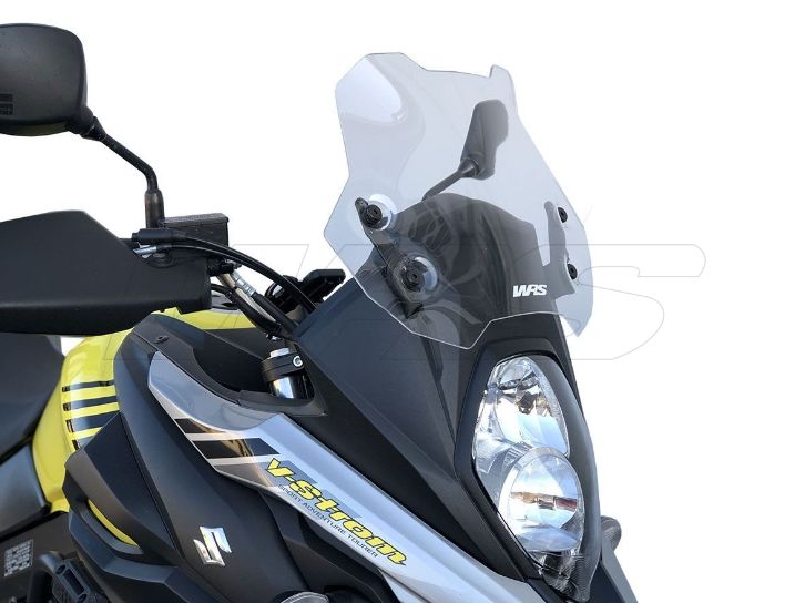 Plexi motocyklu WRS pro SUZUKI V-STROM 650 2017-2020, verze SPORT, výška 28 cm, barva čirá 