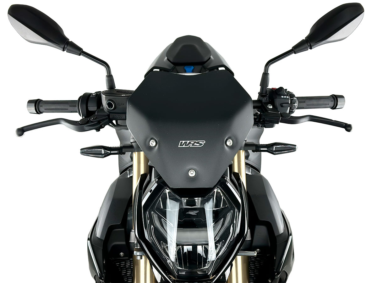 Plexi motocyklu WRS SPORT pro BMW S 1000 R rok 2022-2023, výška 25 cm, šíře 28cm, barva matná černá