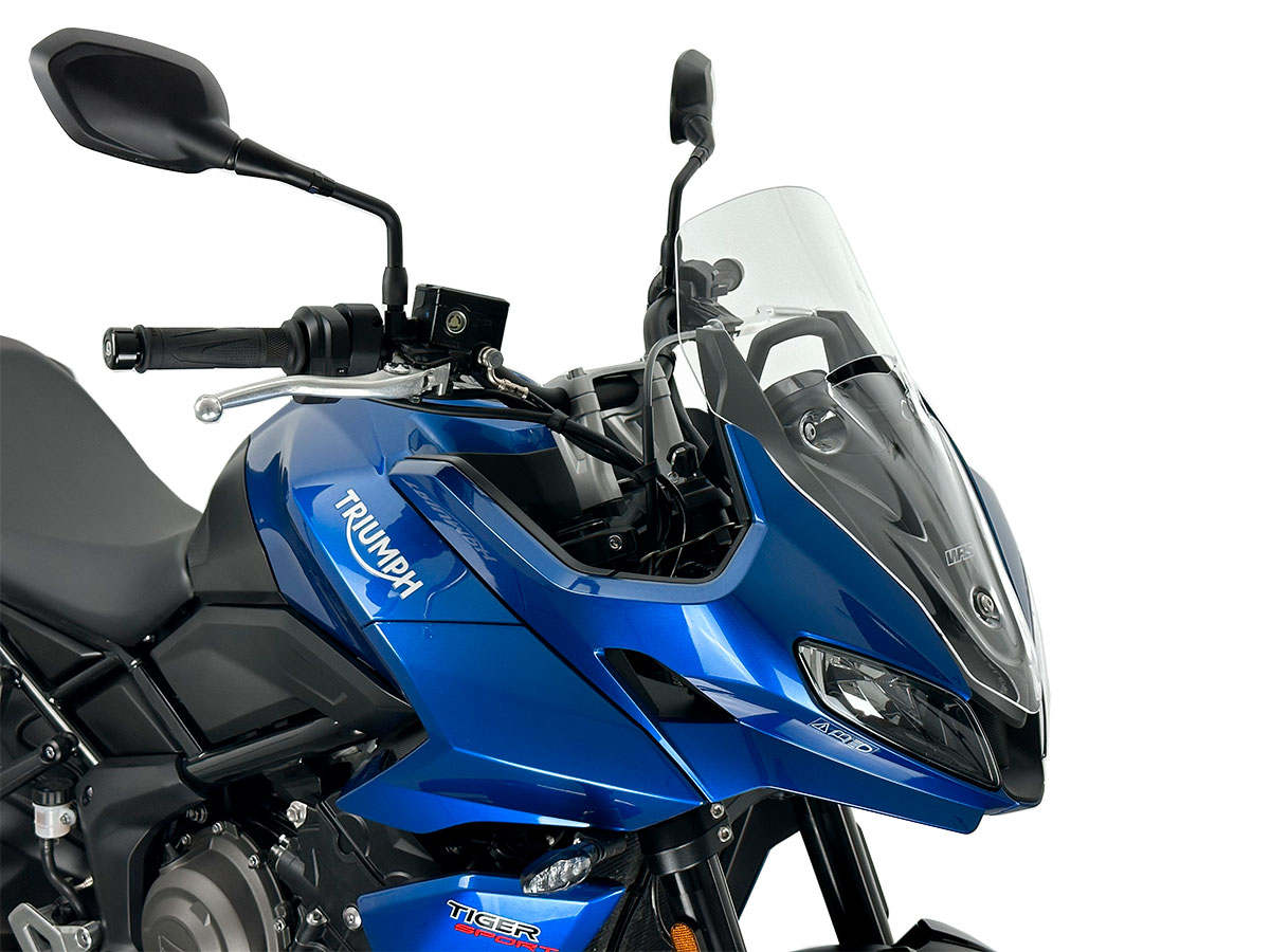 Plexi motocyklu WRS verze SPORT pro motocykly TRIUMPH TIGER SPORT 660 ABS rok 2022-2024, výška 46 cm, šíře 33 cm, barva čirá 
