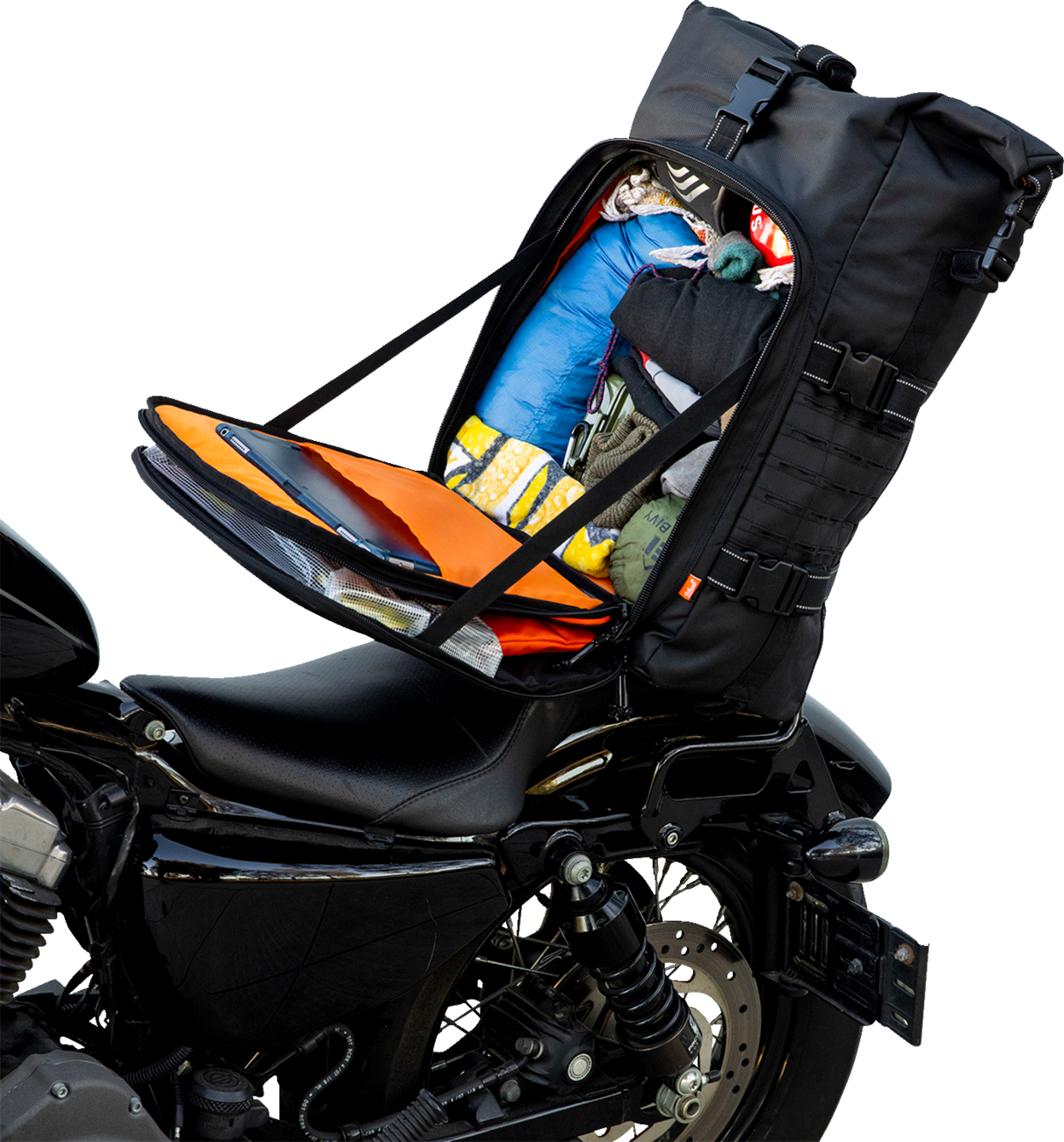 Motocyklová brašna / batoh BILTWELL BAG 3014-01 EXFIL 80 GENERACE 2 barva černá, obsah 50 litrů 