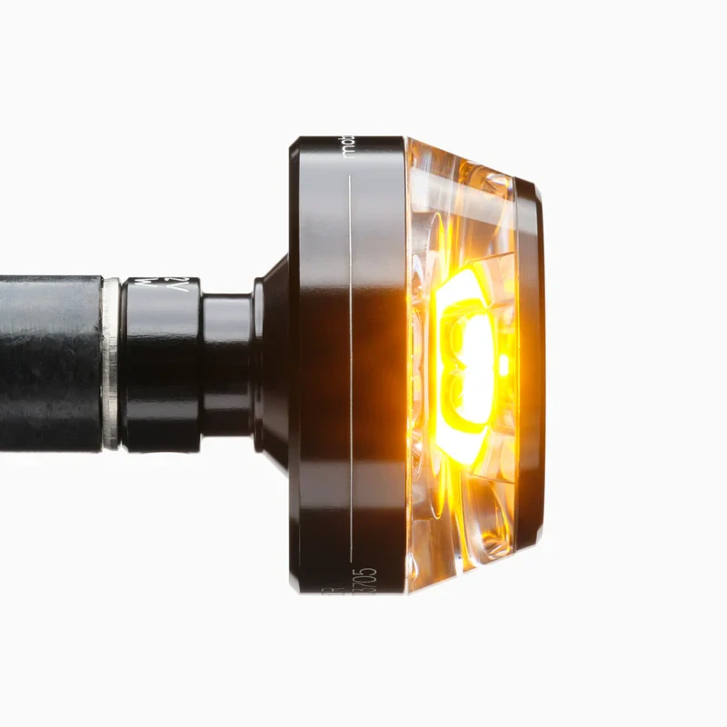 Homologovaný led motocyklový blinkr do konců řidítek MOTOGADGET TURN SIGNAL MO.BLAZE DISC - POZICE MONTÁŽE PŘEDNÍ  LEVÁ, barva lesklý chrom 