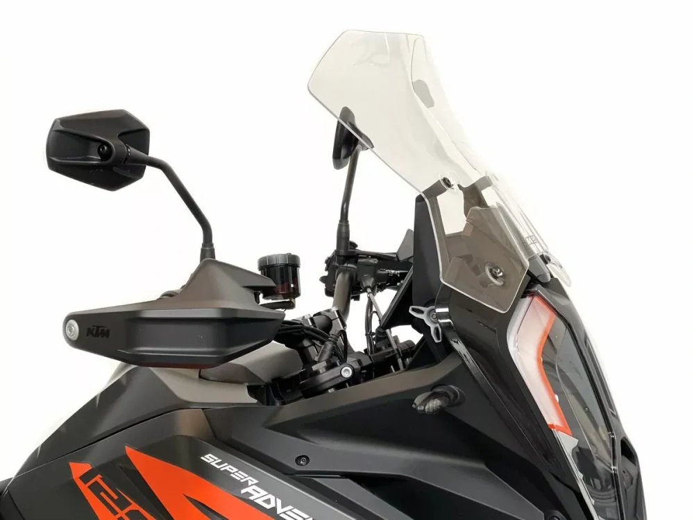 Motocyklové plexi / čelní plexi motocyklu  WRS VERZE CAPONORD KT008T pro KTM 1290 SUPER ADVENTURE / S rok 2021-2024 , barva čirá, výška plexi 33,5 cm  